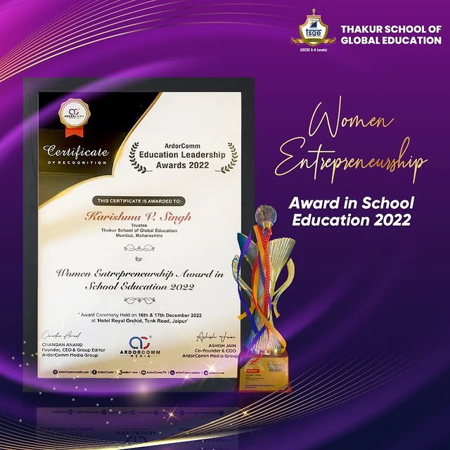 Education Leadership Awards for Women Entrepreneurship in School Education in December of 2022
