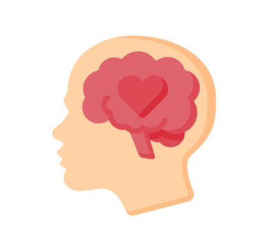 human mind with heart logo represntation mental health